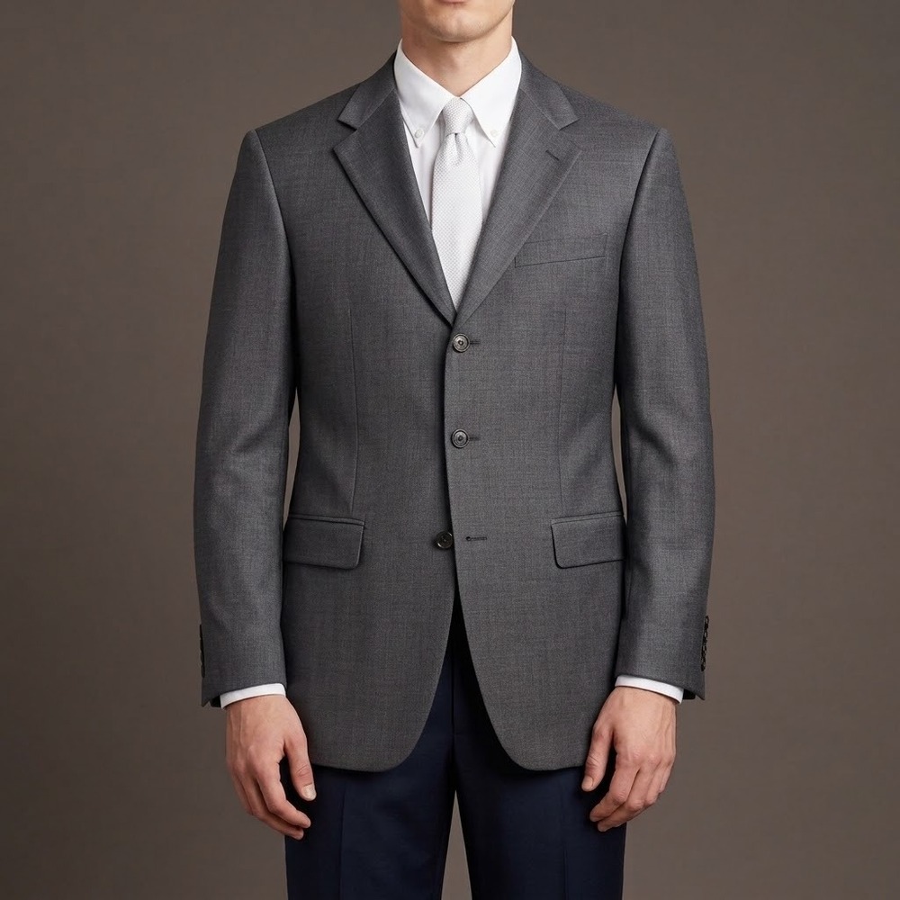 Lauren Ralph Lauren Wool Cashmere Blend Blazer Mens 40L Gray EUC